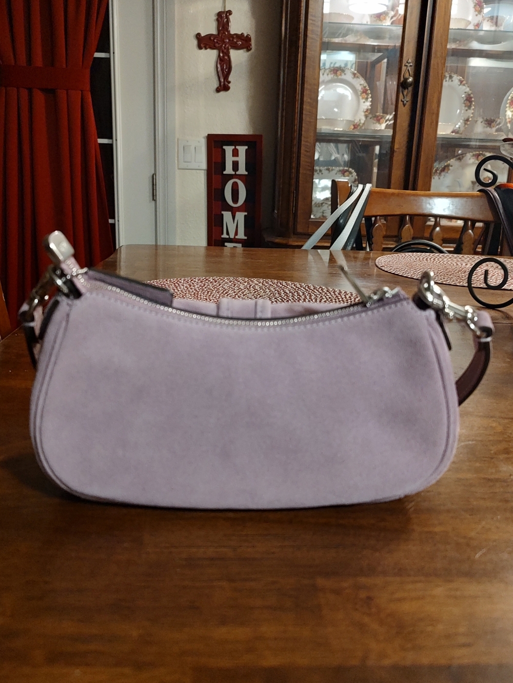 Coach Ashton Pink Suede Shoulder Bag with Front Buckle - Picture 2 of 8
